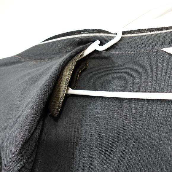 Exclusively Misook Grey Cardigan Open Front Black White Trim Shoulder Pads - Picture 7 of 10